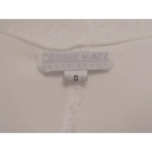 Debbie Katz South Beach swimsuit coverup white embroidered size Small - Picture 6 of 8